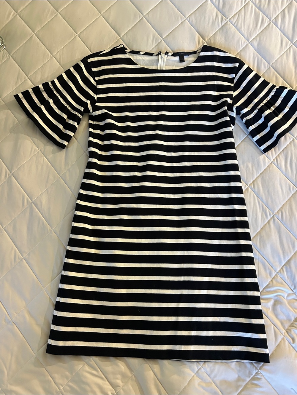 J. Crew Black and White Striped Mini Dress